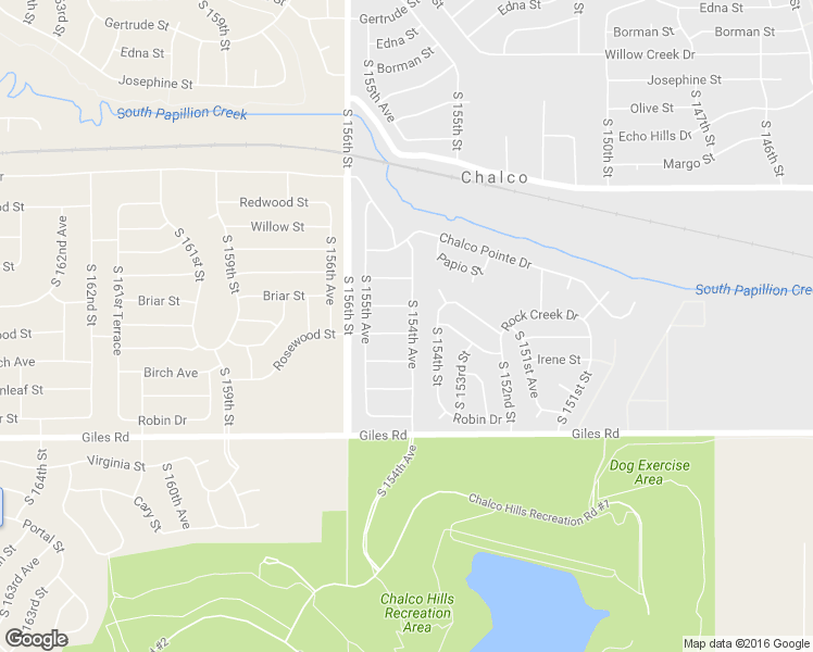 map of restaurants, bars, coffee shops, grocery stores, and more near 15426 Rosewood Street in Omaha