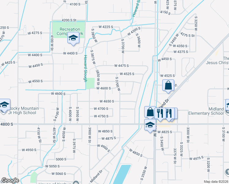map of restaurants, bars, coffee shops, grocery stores, and more near 4617 South 3700 West in Roy