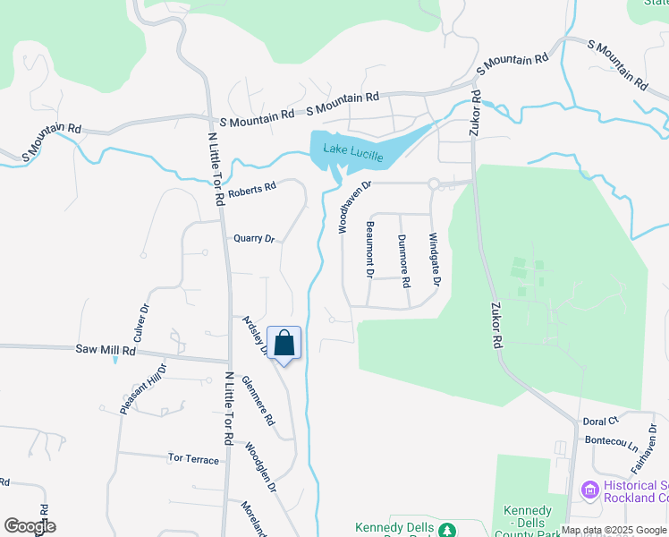 map of restaurants, bars, coffee shops, grocery stores, and more near 44 Woodhaven Drive in New City