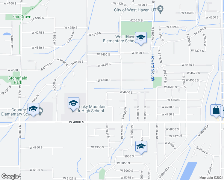 map of restaurants, bars, coffee shops, grocery stores, and more near 4130 West 4600 South in Roy