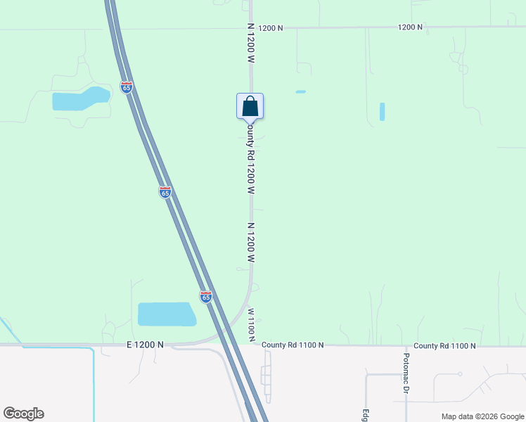 map of restaurants, bars, coffee shops, grocery stores, and more near 11421 North County Road 1200 West in De Motte