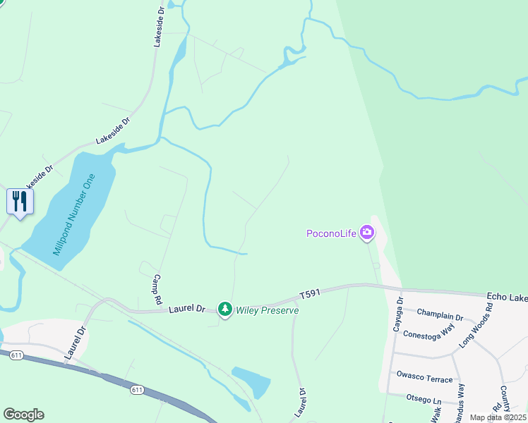 map of restaurants, bars, coffee shops, grocery stores, and more near 1172 Pope Road in Tobyhanna