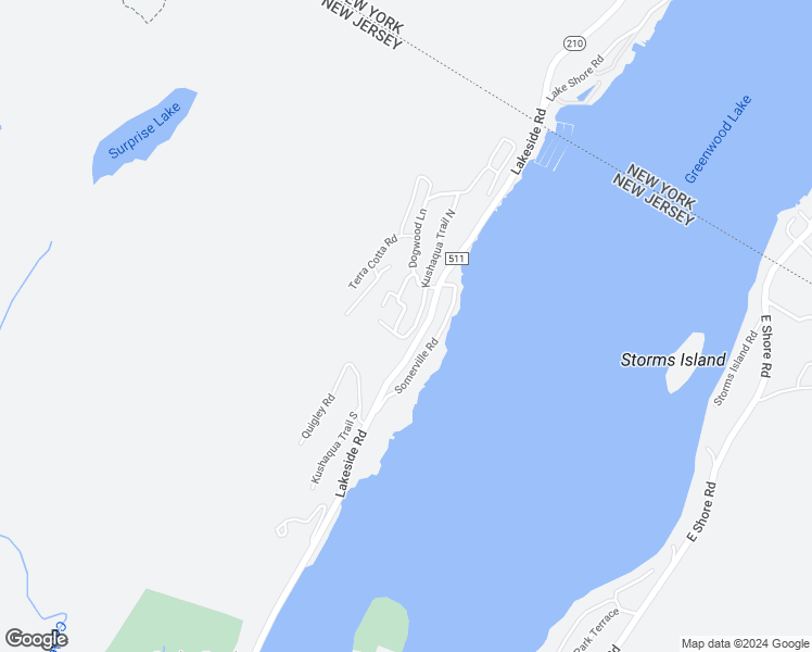 map of restaurants, bars, coffee shops, grocery stores, and more near 3 Kushaqua Trail North in West Milford