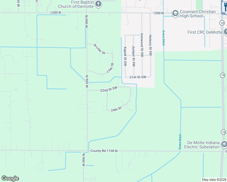 map of restaurants, bars, coffee shops, grocery stores, and more near 11403 Maple Street Southwest in De Motte
