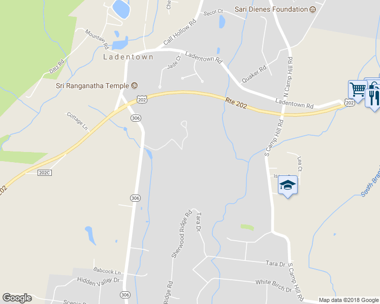 map of restaurants, bars, coffee shops, grocery stores, and more near 65-67 New York 306 in Monsey
