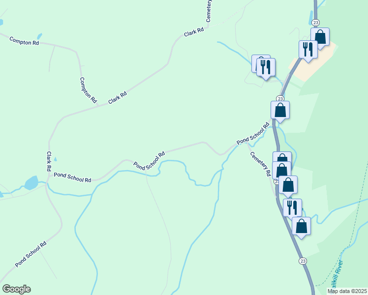 map of restaurants, bars, coffee shops, grocery stores, and more near 44 Pond School Road in Sussex