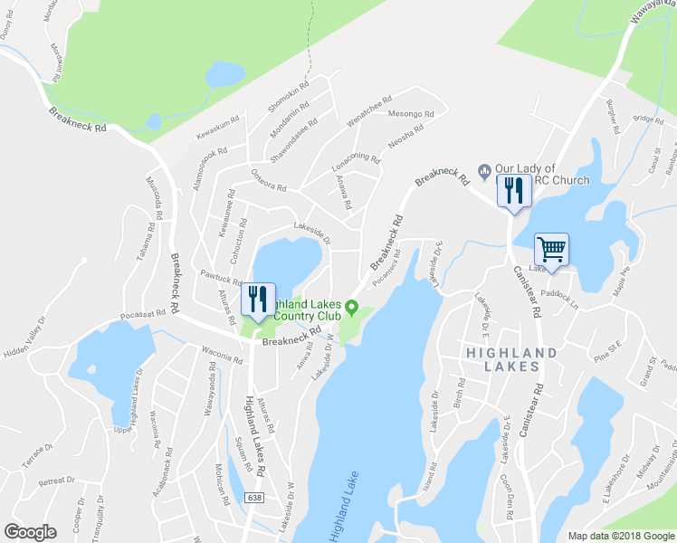 map of restaurants, bars, coffee shops, grocery stores, and more near 8 Amicalola Drive in Vernon Township
