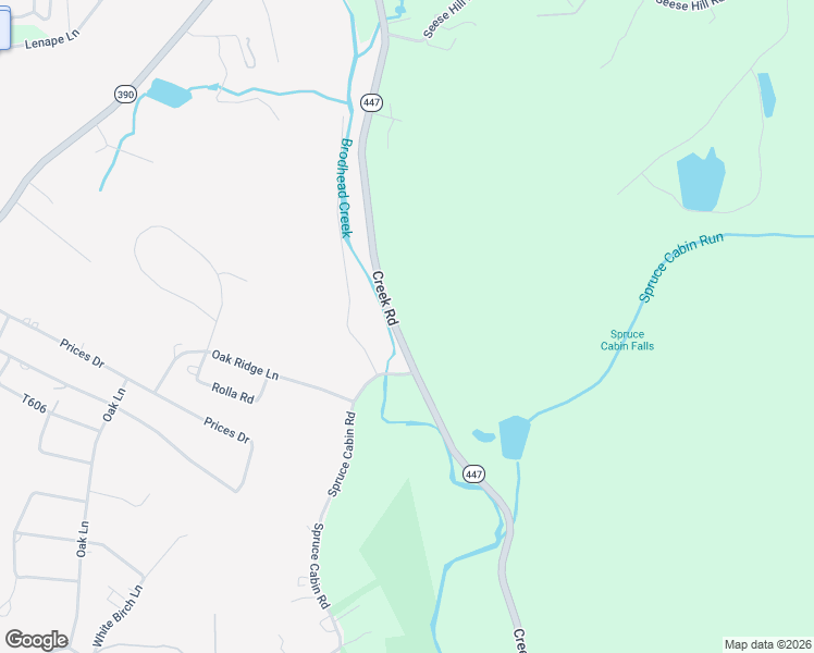 map of restaurants, bars, coffee shops, grocery stores, and more near 2960 Pennsylvania 447 in Monroe County