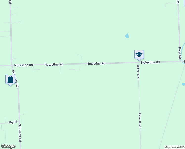 map of restaurants, bars, coffee shops, grocery stores, and more near 11626 Notestine Road in Grabill