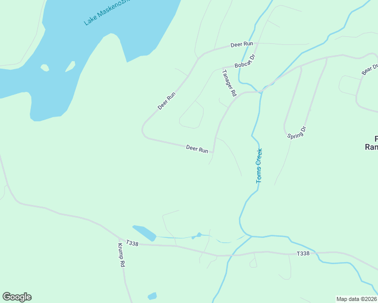map of restaurants, bars, coffee shops, grocery stores, and more near Deer Run Road in Pike County