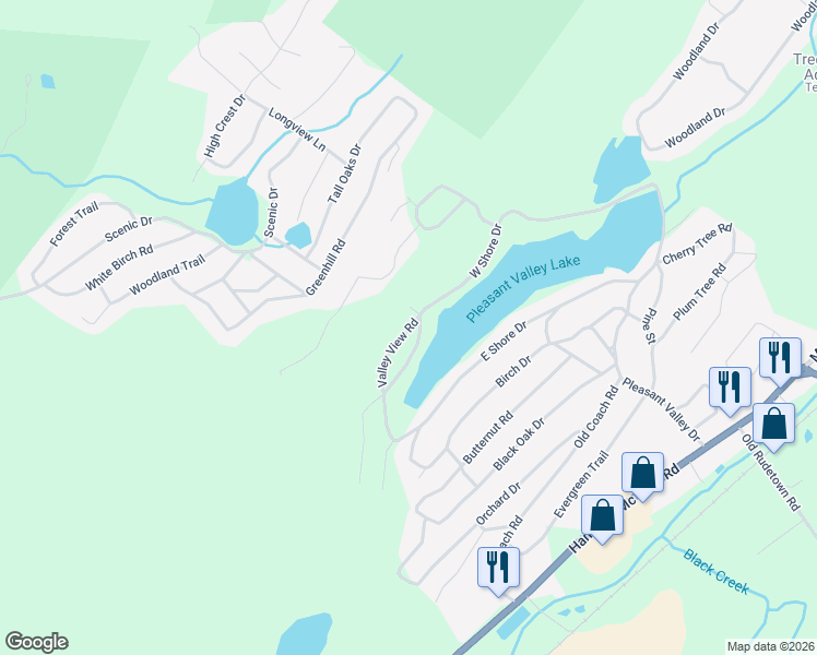 map of restaurants, bars, coffee shops, grocery stores, and more near 13 Valley View Road in Sussex County