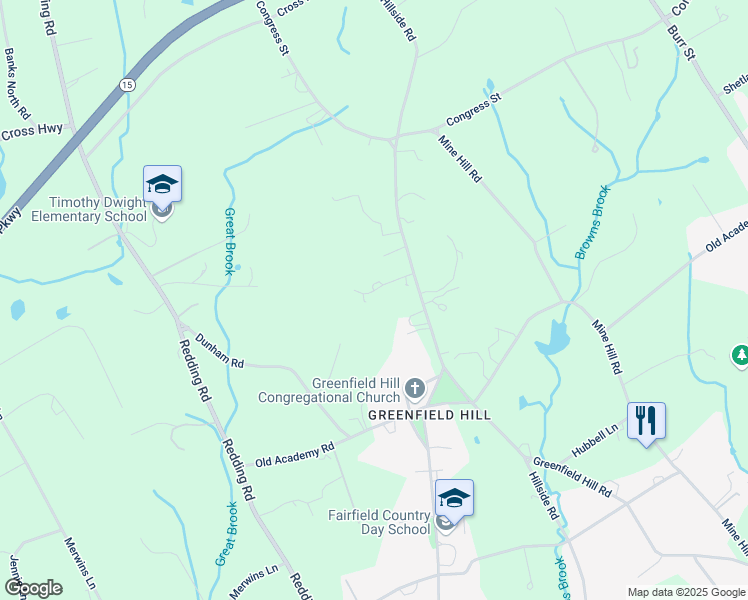 map of restaurants, bars, coffee shops, grocery stores, and more near 111 Cherry Lane in Fairfield