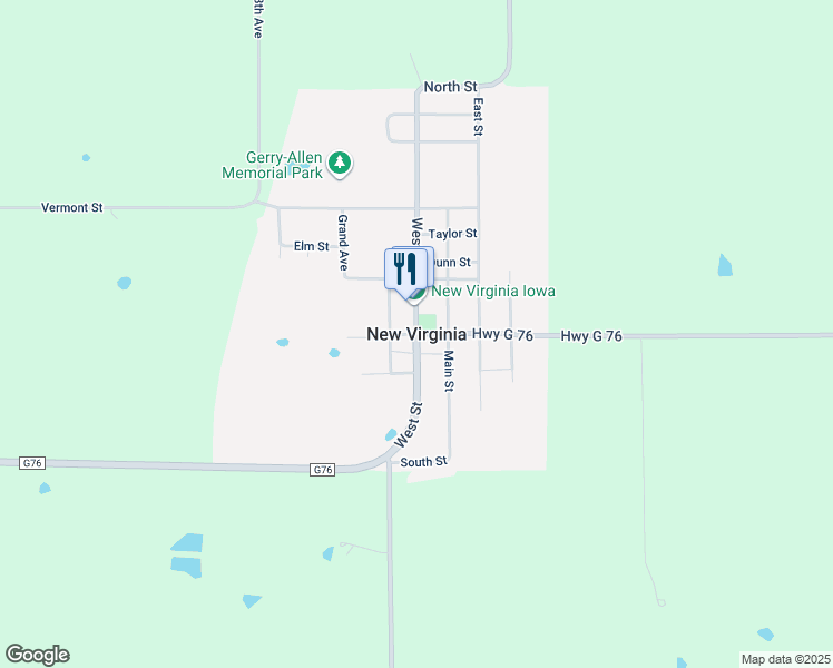 map of restaurants, bars, coffee shops, grocery stores, and more near in New Virginia