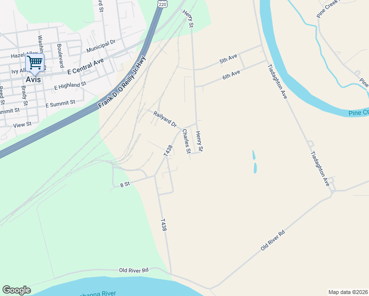 map of restaurants, bars, coffee shops, grocery stores, and more near 1020 Charles St in Avis