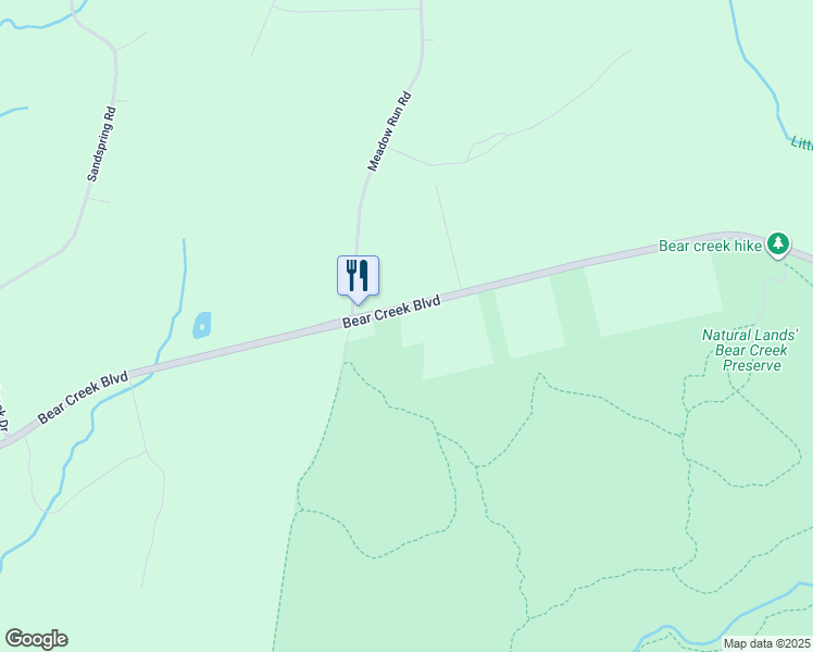 map of restaurants, bars, coffee shops, grocery stores, and more near 8050 Bear Creek Boulevard in Wilkes-Barre