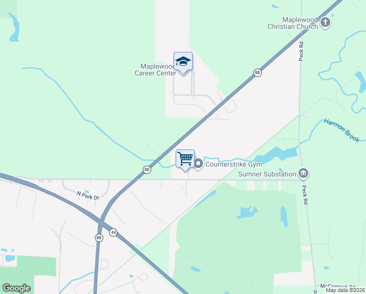 map of restaurants, bars, coffee shops, grocery stores, and more near 7000 Ohio 88 in Ravenna