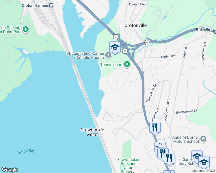 map of restaurants, bars, coffee shops, grocery stores, and more near 28 High Ridge Road in Ossining