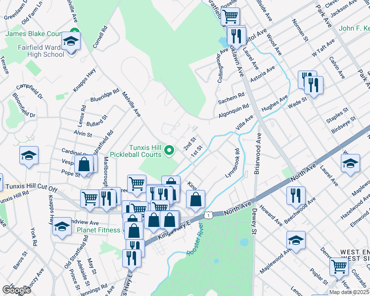 map of restaurants, bars, coffee shops, grocery stores, and more near 67 2nd Street in Fairfield