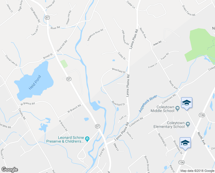 map of restaurants, bars, coffee shops, grocery stores, and more near 10 Riverfield Drive in Westport
