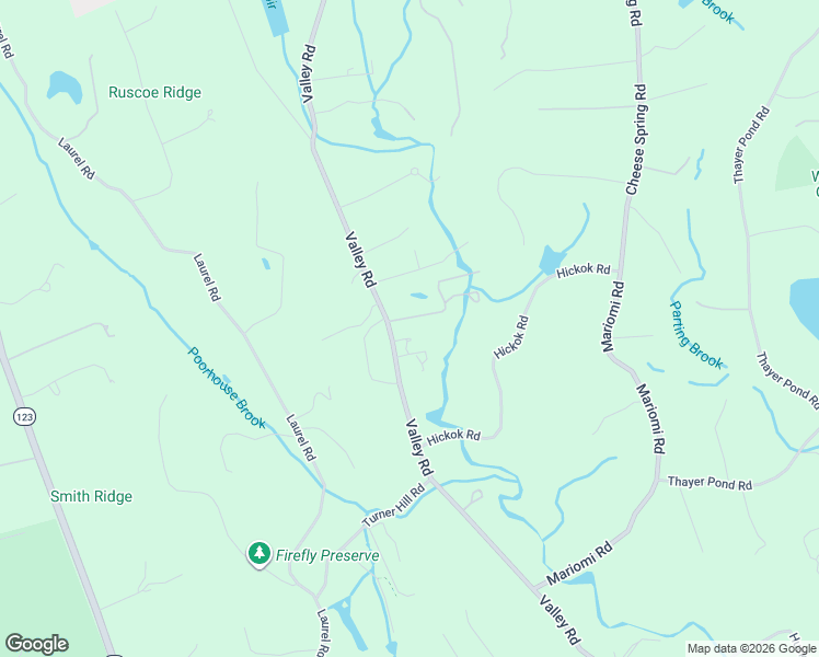 map of restaurants, bars, coffee shops, grocery stores, and more near 815 Valley Road in New Canaan