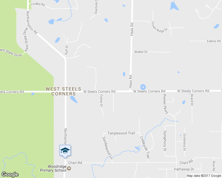map of restaurants, bars, coffee shops, grocery stores, and more near 583 West Steels Corners Road in Cuyahoga Falls