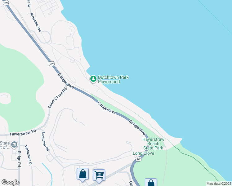 map of restaurants, bars, coffee shops, grocery stores, and more near 38 Riverside Avenue in Haverstraw