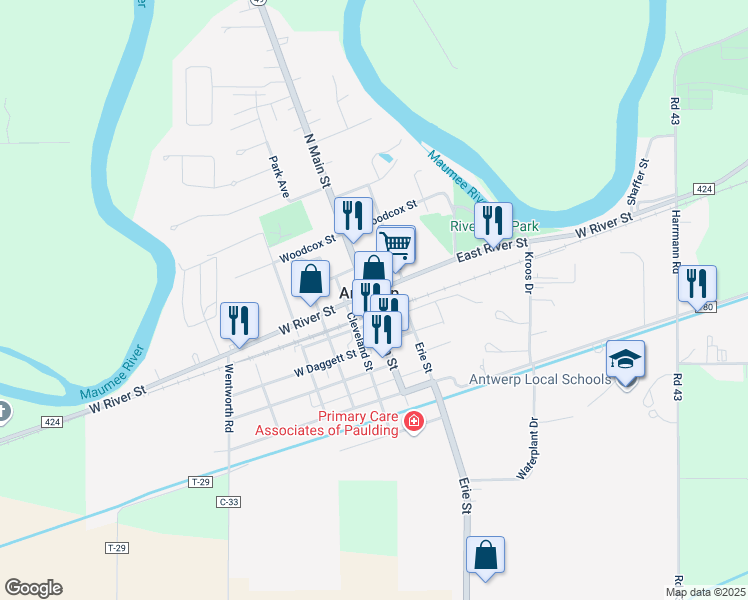 map of restaurants, bars, coffee shops, grocery stores, and more near in Antwerp