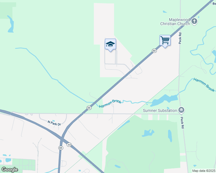 map of restaurants, bars, coffee shops, grocery stores, and more near 7007 Ohio 88 in Ravenna
