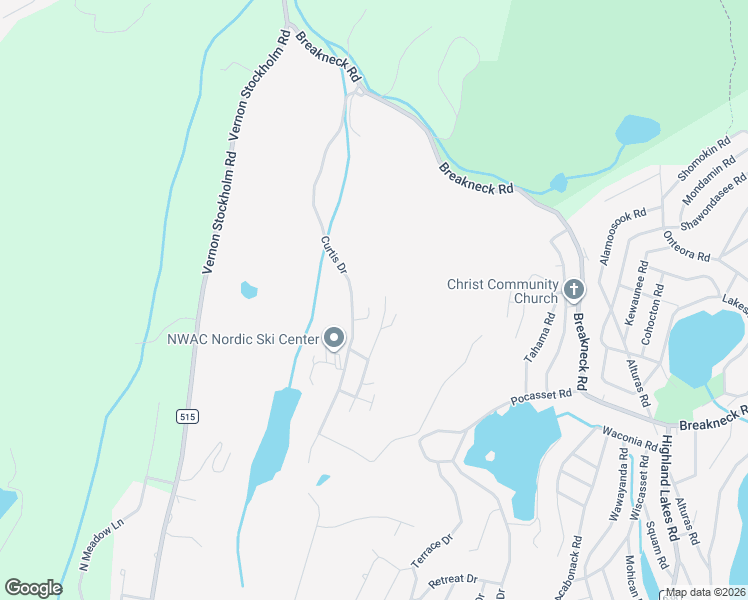 map of restaurants, bars, coffee shops, grocery stores, and more near 17 Village Way in Vernon Township