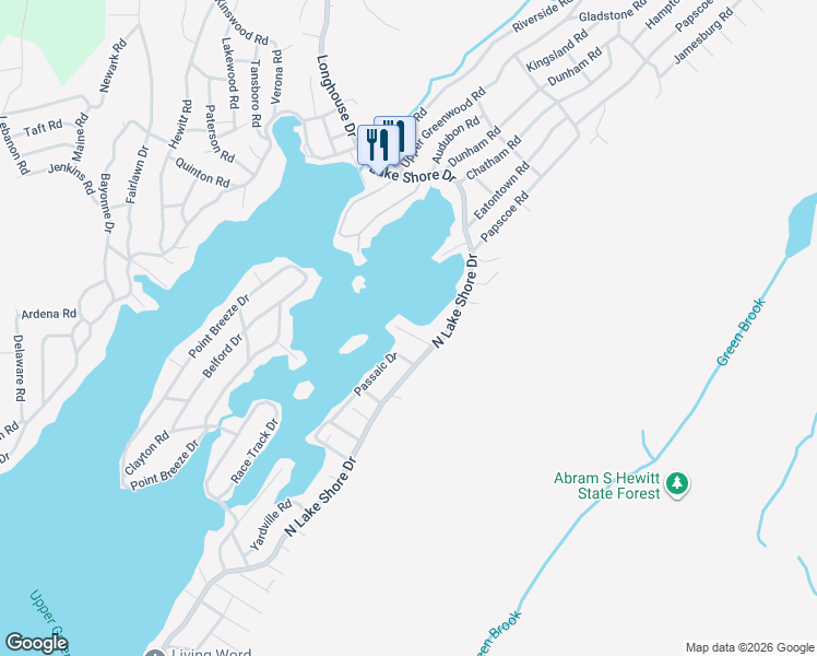 map of restaurants, bars, coffee shops, grocery stores, and more near 14 Emerson Road in West Milford