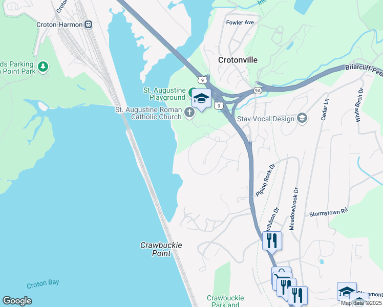 map of restaurants, bars, coffee shops, grocery stores, and more near 28 High Ridge Road in Ossining
