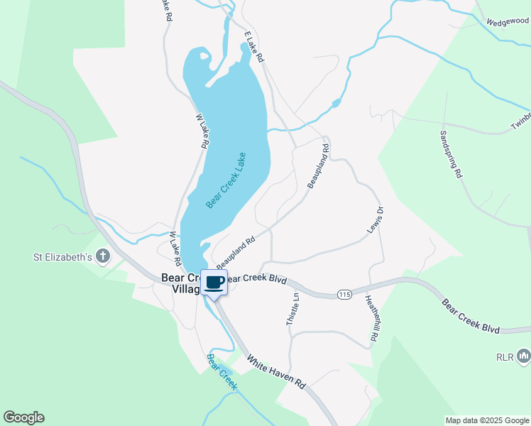 map of restaurants, bars, coffee shops, grocery stores, and more near in Bear Creek Village