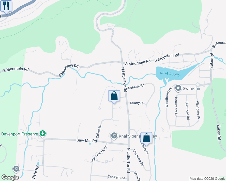 map of restaurants, bars, coffee shops, grocery stores, and more near 6 Denver Drive in New City
