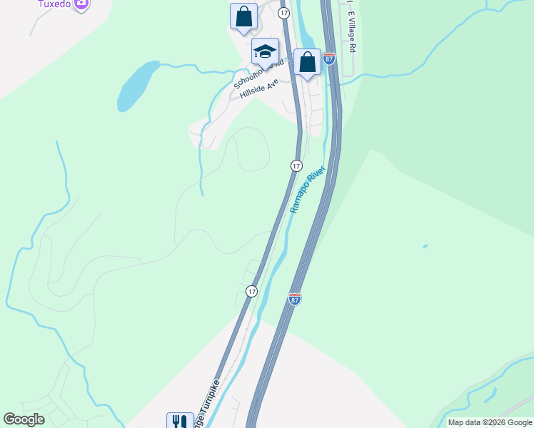 map of restaurants, bars, coffee shops, grocery stores, and more near 15-53 Highway 17 in Tuxedo Park