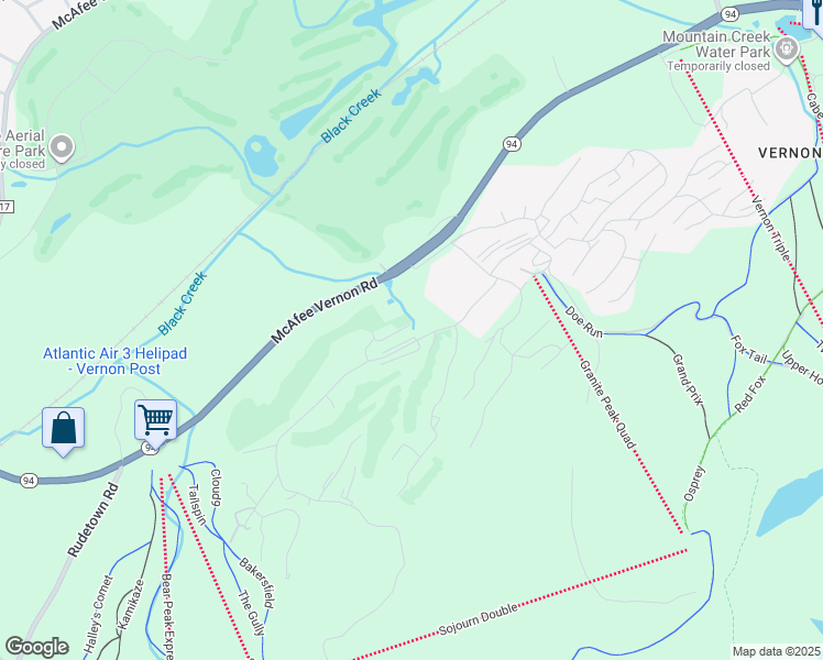 map of restaurants, bars, coffee shops, grocery stores, and more near 2 Falkenstein Drive in Vernon Township