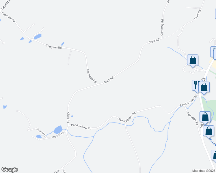 map of restaurants, bars, coffee shops, grocery stores, and more near 79 Clark Road in Wantage
