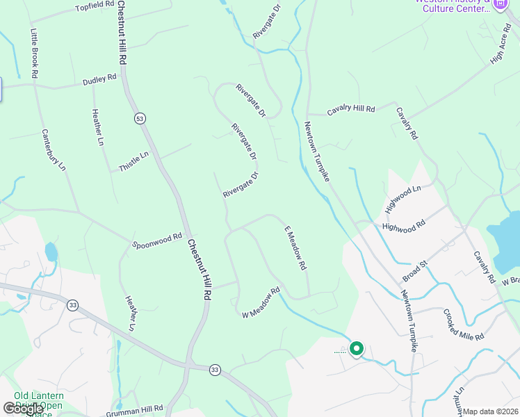 map of restaurants, bars, coffee shops, grocery stores, and more near 85 East Meadow Road in Wilton