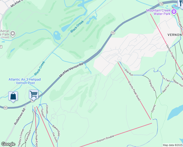 map of restaurants, bars, coffee shops, grocery stores, and more near 2 Falkenstein Drive in Vernon Township