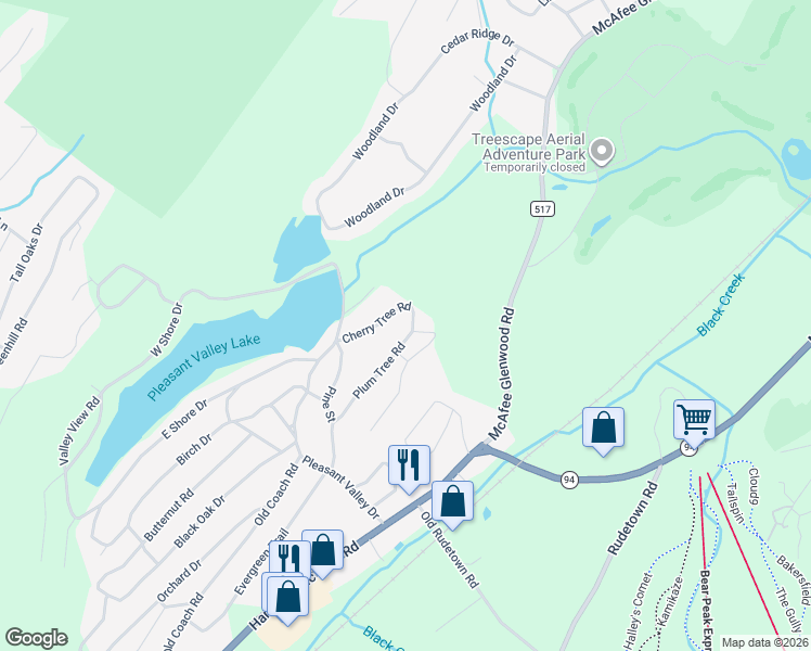 map of restaurants, bars, coffee shops, grocery stores, and more near 29 Plum Tree Road in Vernon Township
