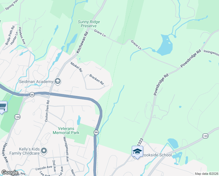 map of restaurants, bars, coffee shops, grocery stores, and more near 40 Minkel Road in Ossining