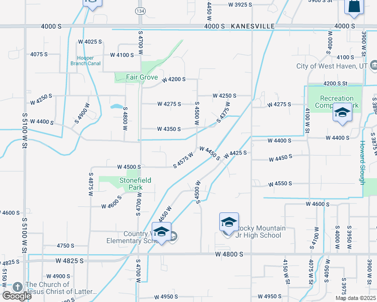 map of restaurants, bars, coffee shops, grocery stores, and more near 4447 South 4575 West in West Haven
