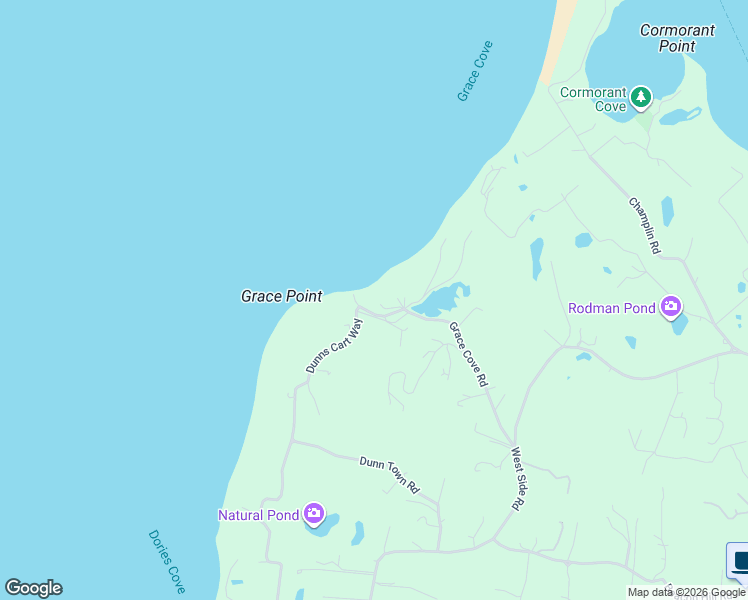 map of restaurants, bars, coffee shops, grocery stores, and more near 1210 Grace Cove Road in New Shoreham