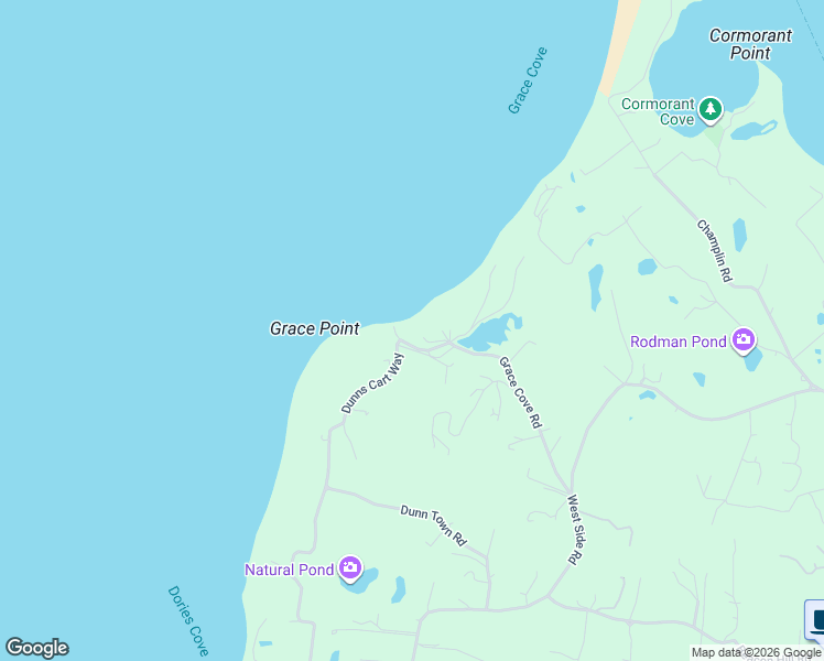 map of restaurants, bars, coffee shops, grocery stores, and more near 1210 Grace Cove Road in New Shoreham