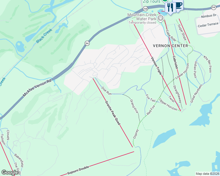 map of restaurants, bars, coffee shops, grocery stores, and more near 4 Red Lodge Drive in Vernon Township