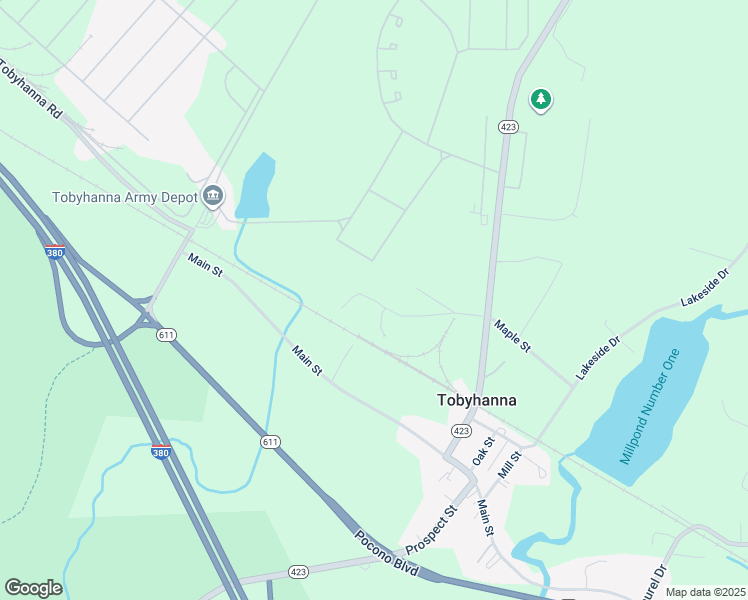 map of restaurants, bars, coffee shops, grocery stores, and more near 24 Maple Street in Tobyhanna