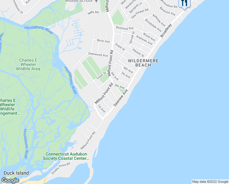 map of restaurants, bars, coffee shops, grocery stores, and more near 137 4th Avenue in Milford