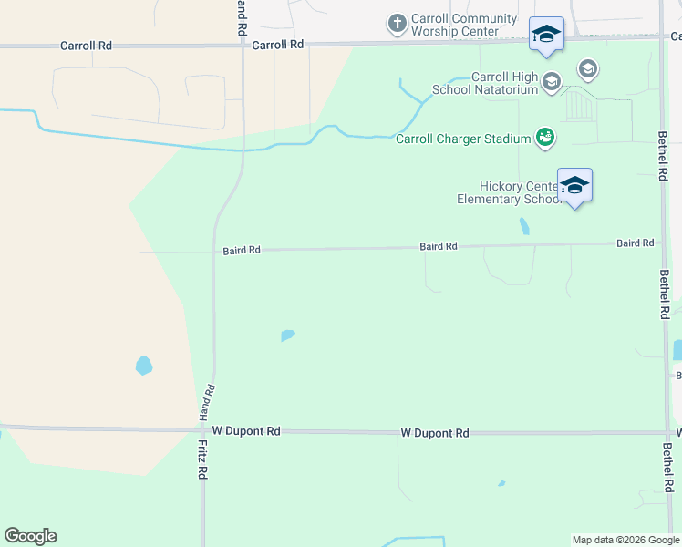 map of restaurants, bars, coffee shops, grocery stores, and more near 4709 Baird Road in Fort Wayne