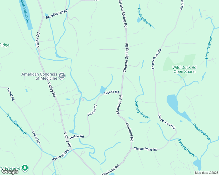map of restaurants, bars, coffee shops, grocery stores, and more near 252 Hickok Road in New Canaan