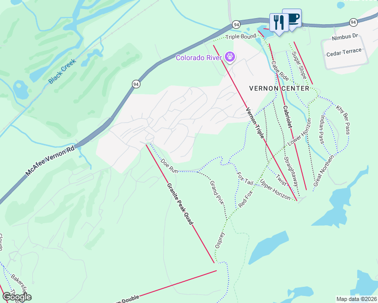 map of restaurants, bars, coffee shops, grocery stores, and more near 3 Telemark Drive in Vernon Township