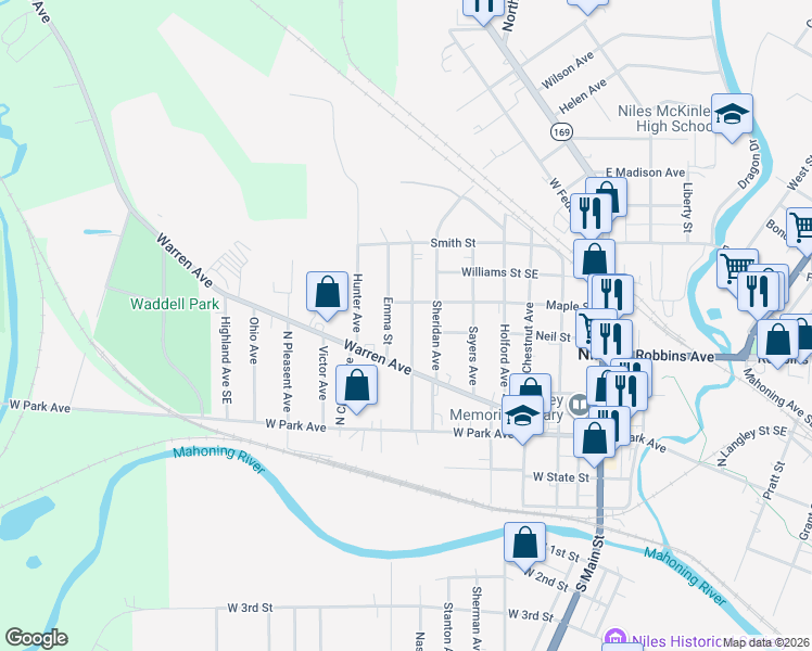 map of restaurants, bars, coffee shops, grocery stores, and more near 206 Hyde Avenue in Niles